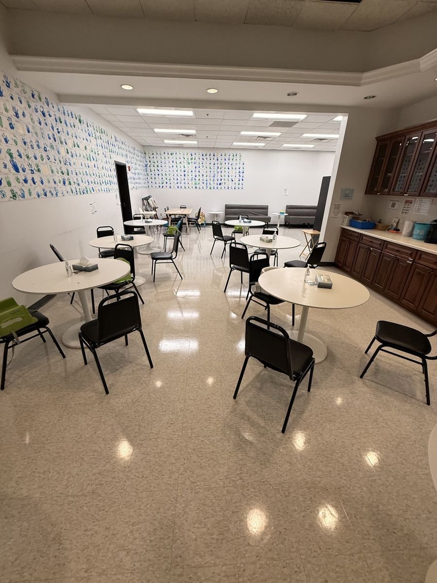 Cafeteria floor with a new high-gloss finish in Massachusetts