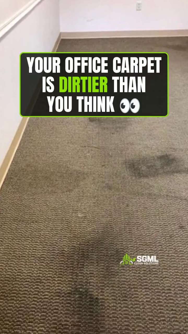 Video of office carpet stains before and after deep cleaning