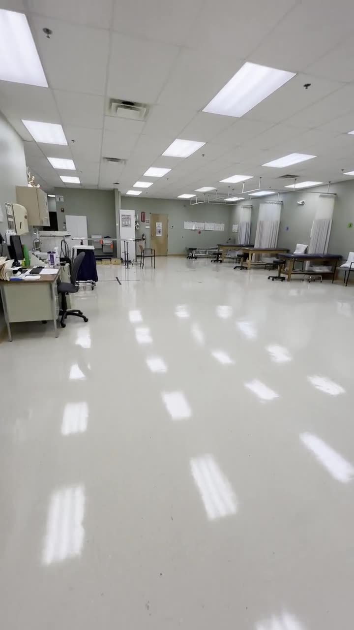 Walkthrough video of a freshly burnished glossy floor